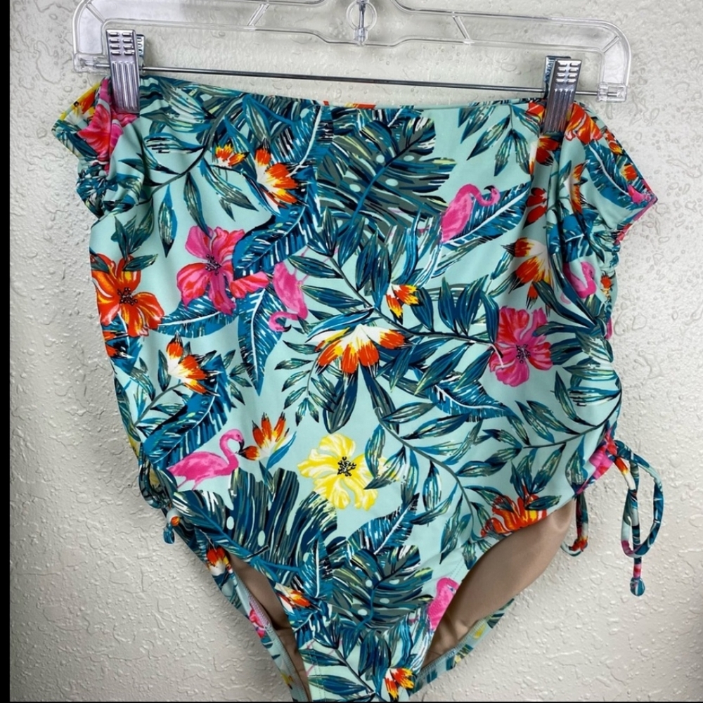 Lane Bryant Cacique high waisted drawstring Swim brief